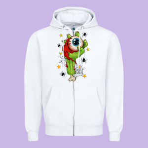 Zombie Hand With Eyeball Zipper Hoodie Designed By Texasbilliewilder