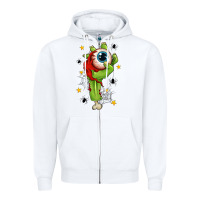 White Zombie Hand with Eyeball Zipper Hoodie - texasbilliewilder