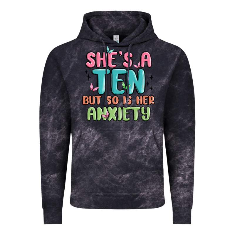 She's A Ten But So Is Her Anxiety Vintage Hoodie by MaliasSmallBusiness | Teevron