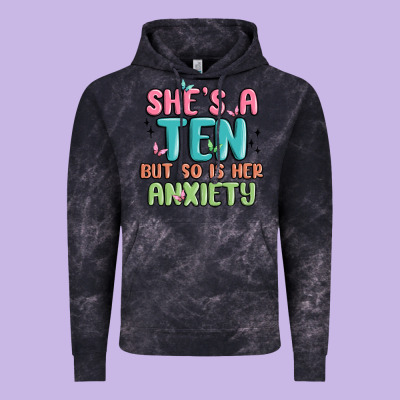 She's A Ten But So Is Her Anxiety Vintage Hoodie Designed By Maliassmallbusiness