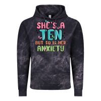Cloud Black she's a ten but so is her anxiety Vintage Hoodie - MaliasSmallBusiness