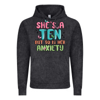 Vintage Black she's a ten but so is her anxiety Vintage Hoodie - MaliasSmallBusiness