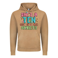 Vintage Camel she's a ten but so is her anxiety Vintage Hoodie - MaliasSmallBusiness
