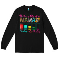 Black Battery Life Of A Mama Long Sleeve Tee - BundleAndBundleShop