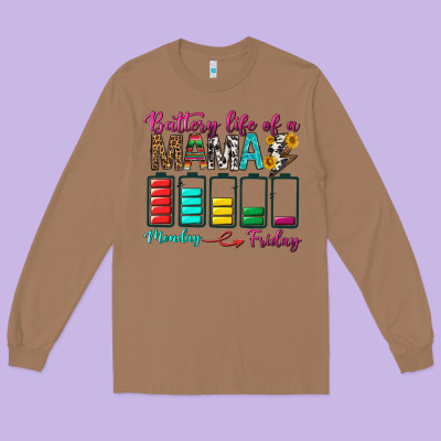 Battery Life Of A Mama Long Sleeve Tee Designed By Bundleandbundleshop