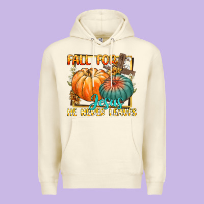 Fall For Jesus He Never Fails Premium Hoodie Designed By Cowgirlartshop