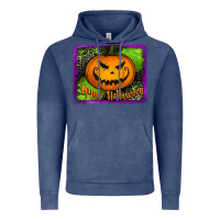 Vintage Denim happy halloween jack o' lantern pumpkin Vintage Hoodie - Jasminsmagicworld