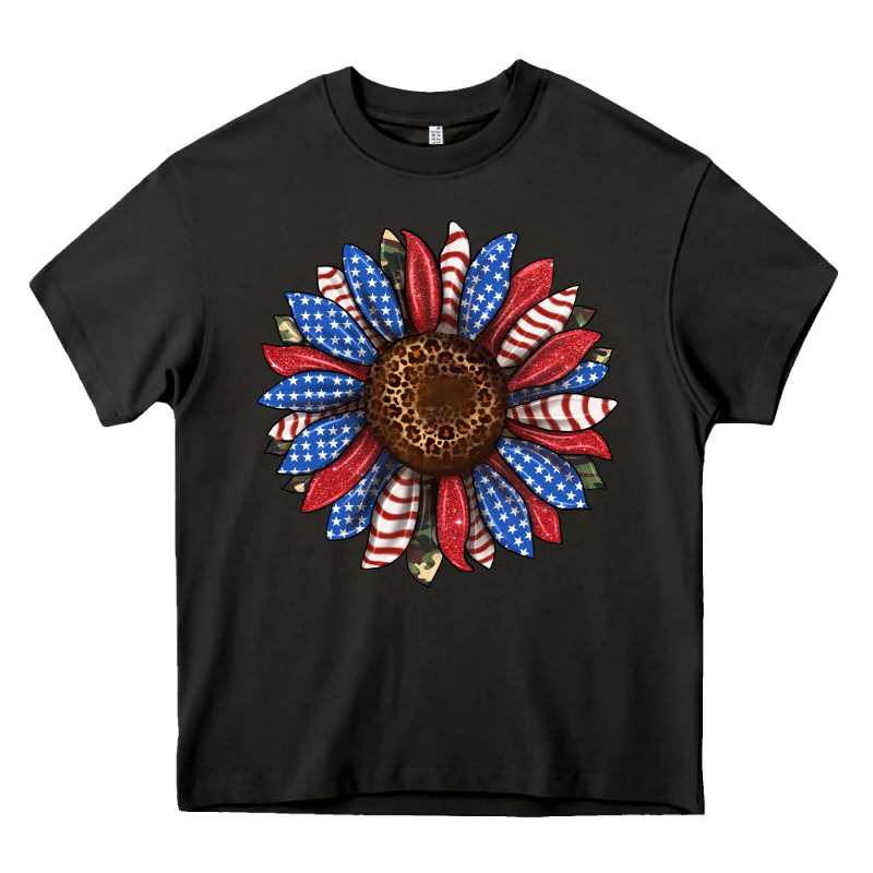 Usa Flag Camouflage Sunflower Heavy Core Tee by JahusDesignShop | Teevron