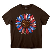 Chocolate Brown usa flag camouflage sunflower Heavy Core Tee - JahusDesignShop