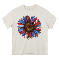 Cream usa flag camouflage sunflower Heavy Core Tee - JahusDesignShop