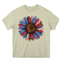Mossy usa flag camouflage sunflower Heavy Core Tee - JahusDesignShop