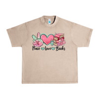 French Oak peace love books Urban Heavy Tee - MaliasSmallBusiness