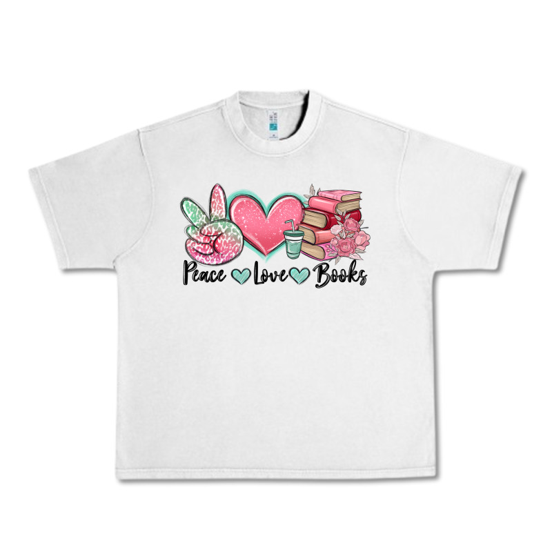 Peace Love Books Urban Heavy Tee by MaliasSmallBusiness | Teevron
