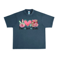 Midnight Navy peace love books Urban Heavy Tee - MaliasSmallBusiness