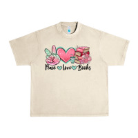Sandshell peace love books Urban Heavy Tee - MaliasSmallBusiness