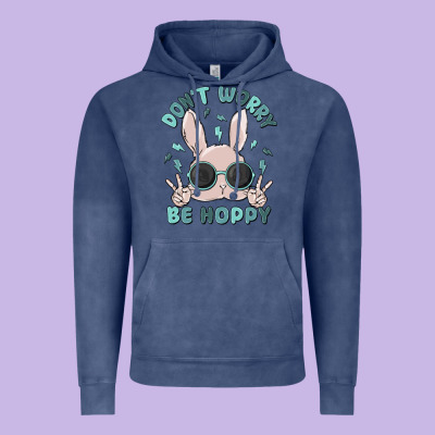 Don't Worry Be Hoppy Vintage Hoodie Designed By Maliassmallbusiness