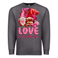 Charcoal Heather Love is in the air with gnomies Valentine's Day Premium Sweatshirt - HowdyJamesFarm
