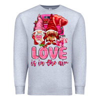 Heather Grey Love is in the air with gnomies Valentine's Day Premium Sweatshirt - HowdyJamesFarm