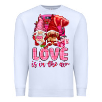 White Love is in the air with gnomies Valentine's Day Premium Sweatshirt - HowdyJamesFarm