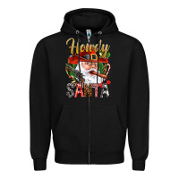 Black Howdy Santa Zipper Hoodie - NancyCooperArtShop