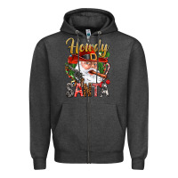 Charcoal Heather Howdy Santa Zipper Hoodie - NancyCooperArtShop