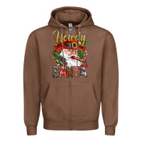 Chestnut Howdy Santa Zipper Hoodie - NancyCooperArtShop