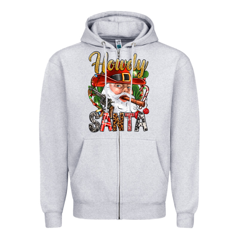 Howdy Santa Zipper Hoodie by NancyCooperArtShop | Teevron