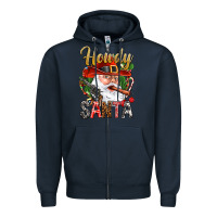 Navy Howdy Santa Zipper Hoodie - NancyCooperArtShop
