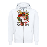 White Howdy Santa Zipper Hoodie - NancyCooperArtShop