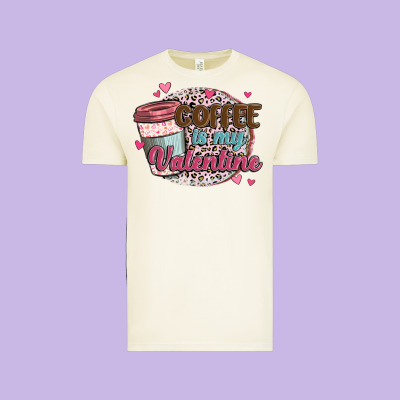 Coffee Is My Valentine Vintage Tee Designed By Maliassmallbusiness