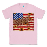 Bubblegum Pink American flag leopard sunflower Classic Tee - JahusDesignShop