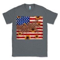 Charcoal Heather American flag leopard sunflower Classic Tee - JahusDesignShop