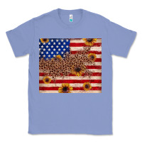 Colony Blue American flag leopard sunflower Classic Tee - JahusDesignShop