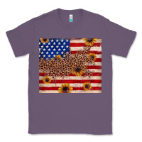 Lavender American flag leopard sunflower Classic Tee - JahusDesignShop