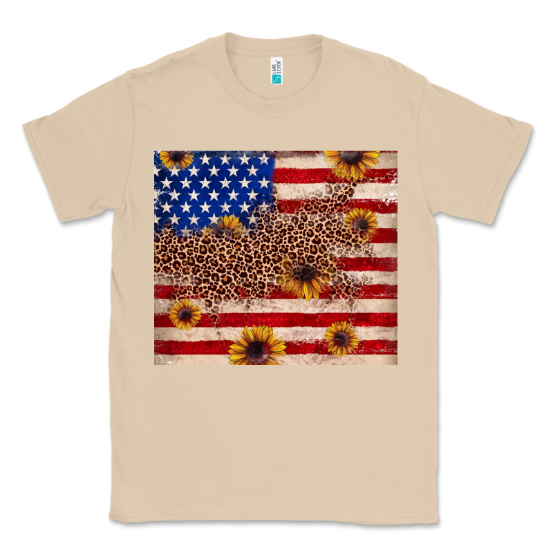 American Flag Leopard Sunflower Classic Tee by JahusDesignShop | Teevron