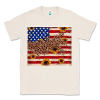 Natural American flag leopard sunflower Classic Tee - JahusDesignShop