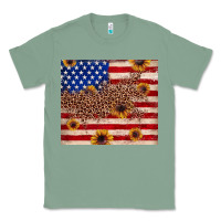 Sage American flag leopard sunflower Classic Tee - JahusDesignShop