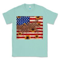 Seafoam American flag leopard sunflower Classic Tee - JahusDesignShop