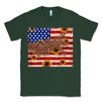 Sports Green American flag leopard sunflower Classic Tee - JahusDesignShop