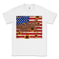 White American flag leopard sunflower Classic Tee - JahusDesignShop