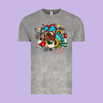 Christmas Sunflower Gemstone Nurse Vintage Tee Designed By Jahusdesignshop