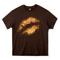 Western Sunflower Lips Heavy Core Tee | Teevron