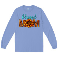 Colony Blue Blessed Mom Long Sleeve Tee - BundleAndBundleShop