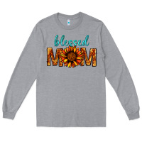 Heather Grey Blessed Mom Long Sleeve Tee - BundleAndBundleShop
