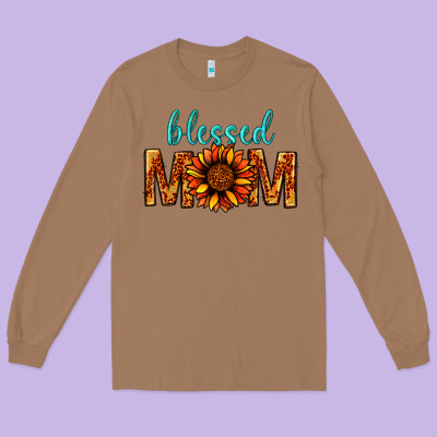 Blessed Mom Long Sleeve Tee Designed By Bundleandbundleshop