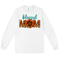 White Blessed Mom Long Sleeve Tee - BundleAndBundleShop
