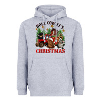Heather Grey holy cow its christmas Heavyweight Hoodie - CowGirlArtShop