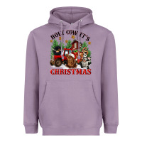 Lavender holy cow its christmas Heavyweight Hoodie - CowGirlArtShop