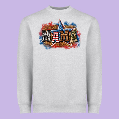 Patriotic Mama Heavyweight Sweatshirt Designed By Bundleandbundleshop