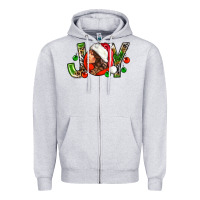 Heather Grey Joy with woman Zipper Hoodie - NancyCooperArtShop